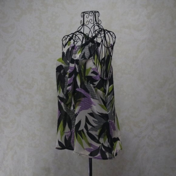 WORTHINGTON Tropical Sleeveless Semi Sheer Dressy Tank Blouse - Picture 10 of 16
